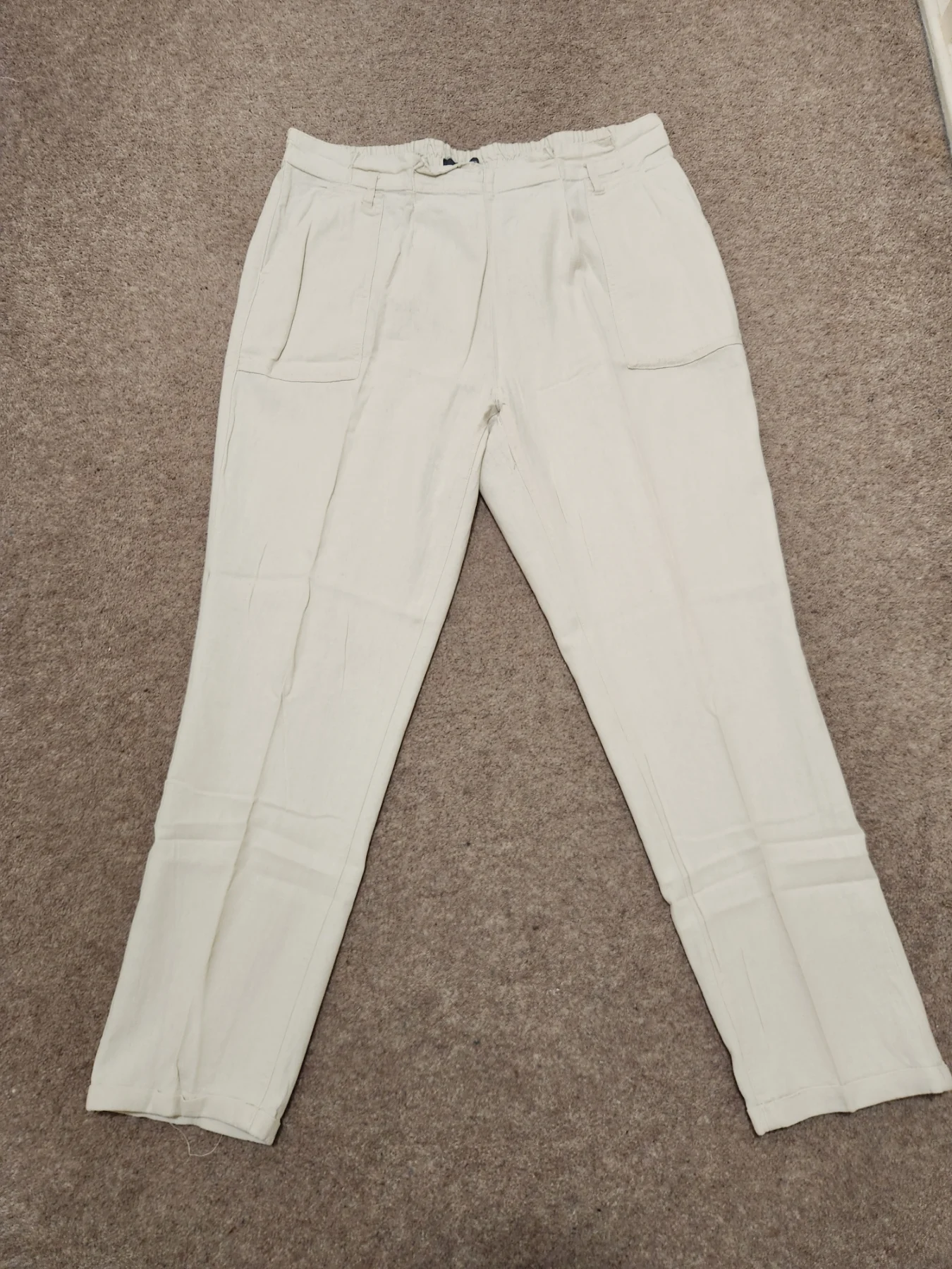 Primark womens linen pants beige size 16