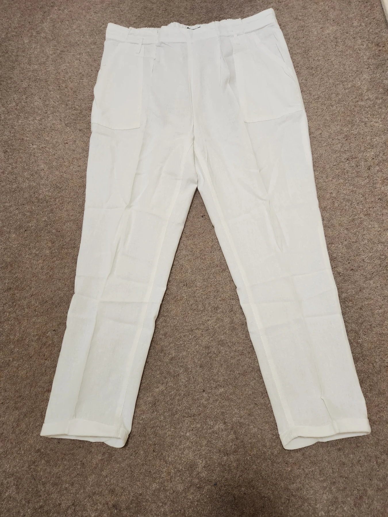 Primark womens white linen pants size 16