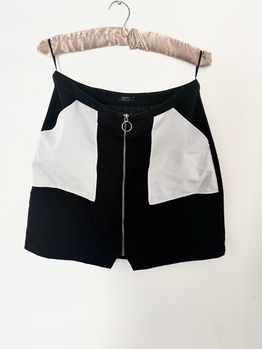 Papaya Zip Front Mini Skirt - Size 12