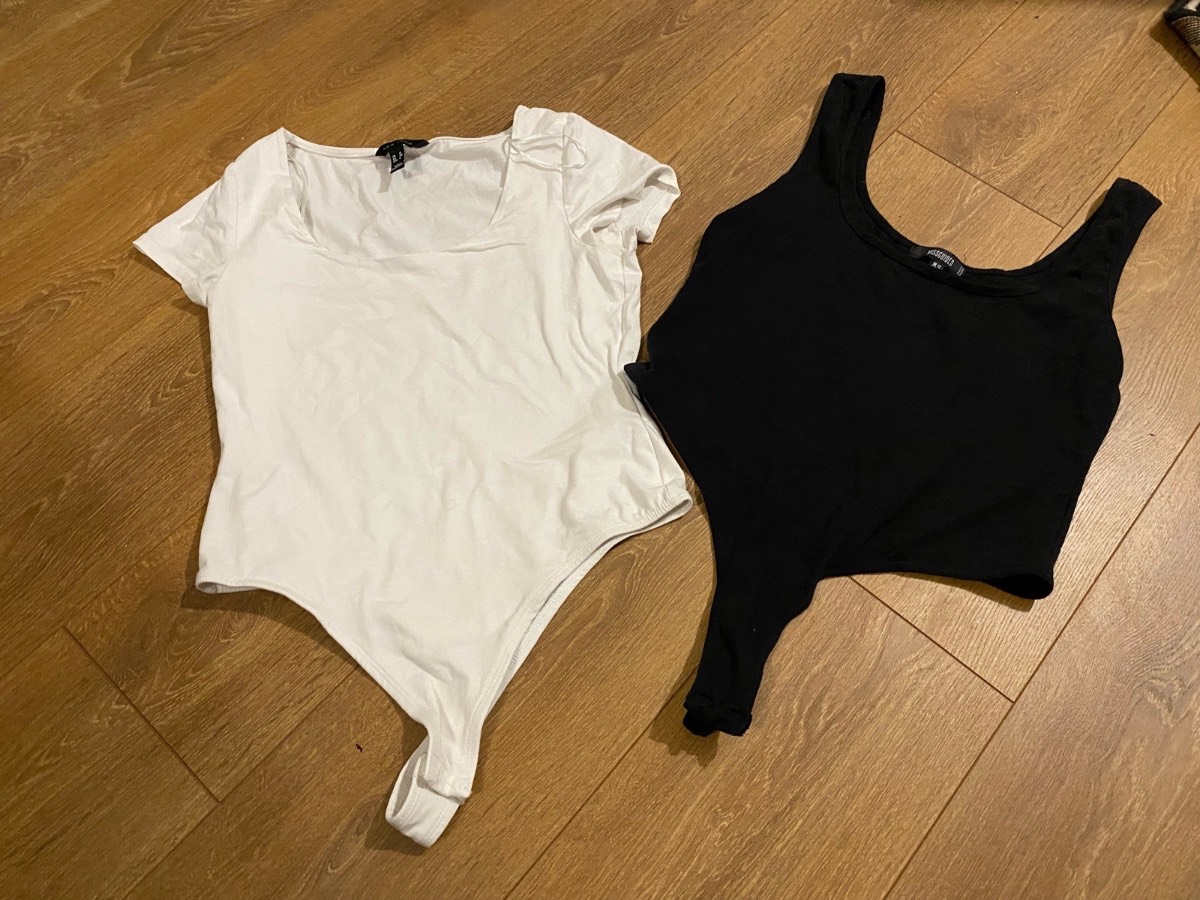Body suit bundle white and black basics 12 uk