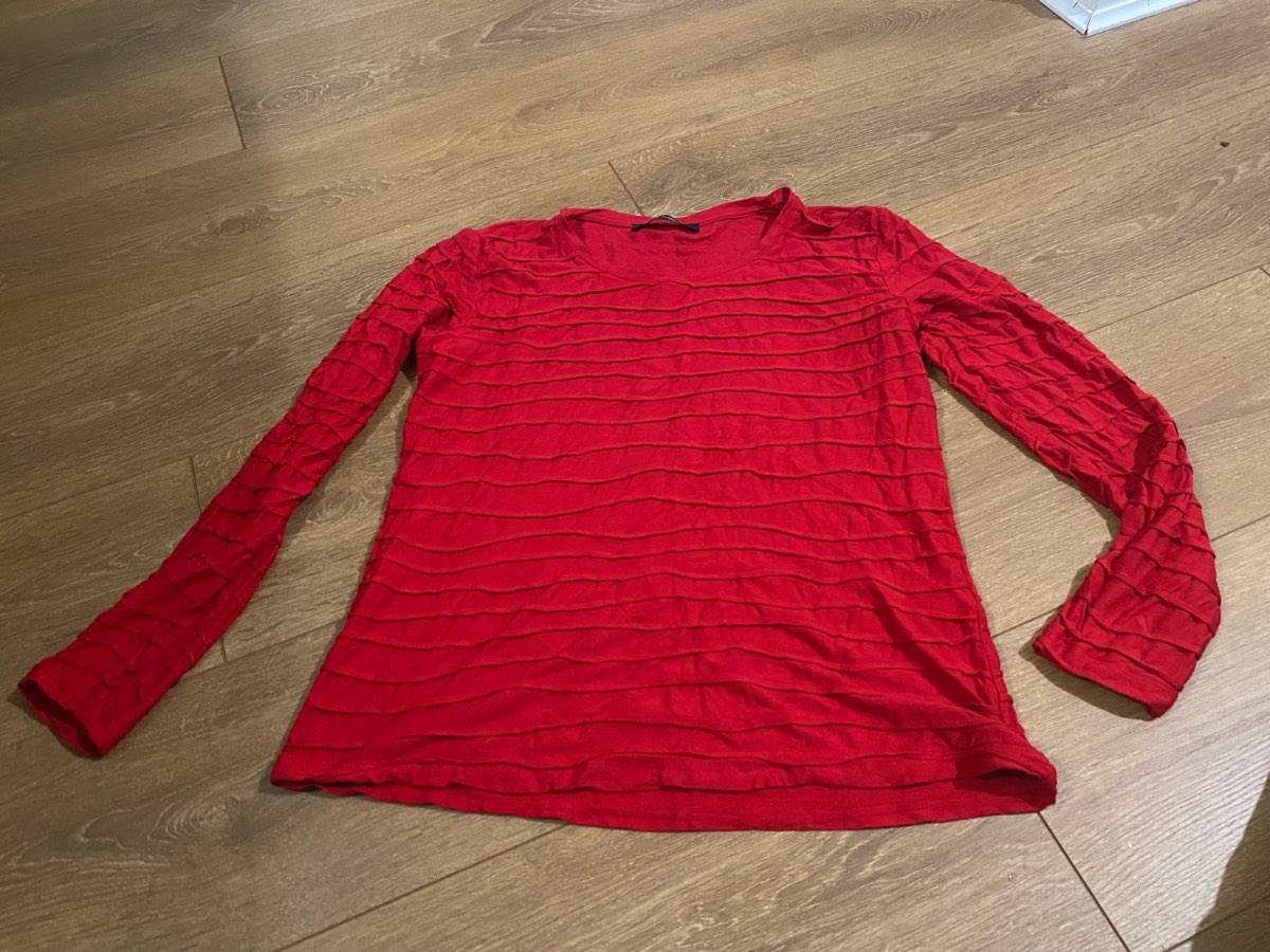 Betty Barclay red textured long sleeve top 12 uk