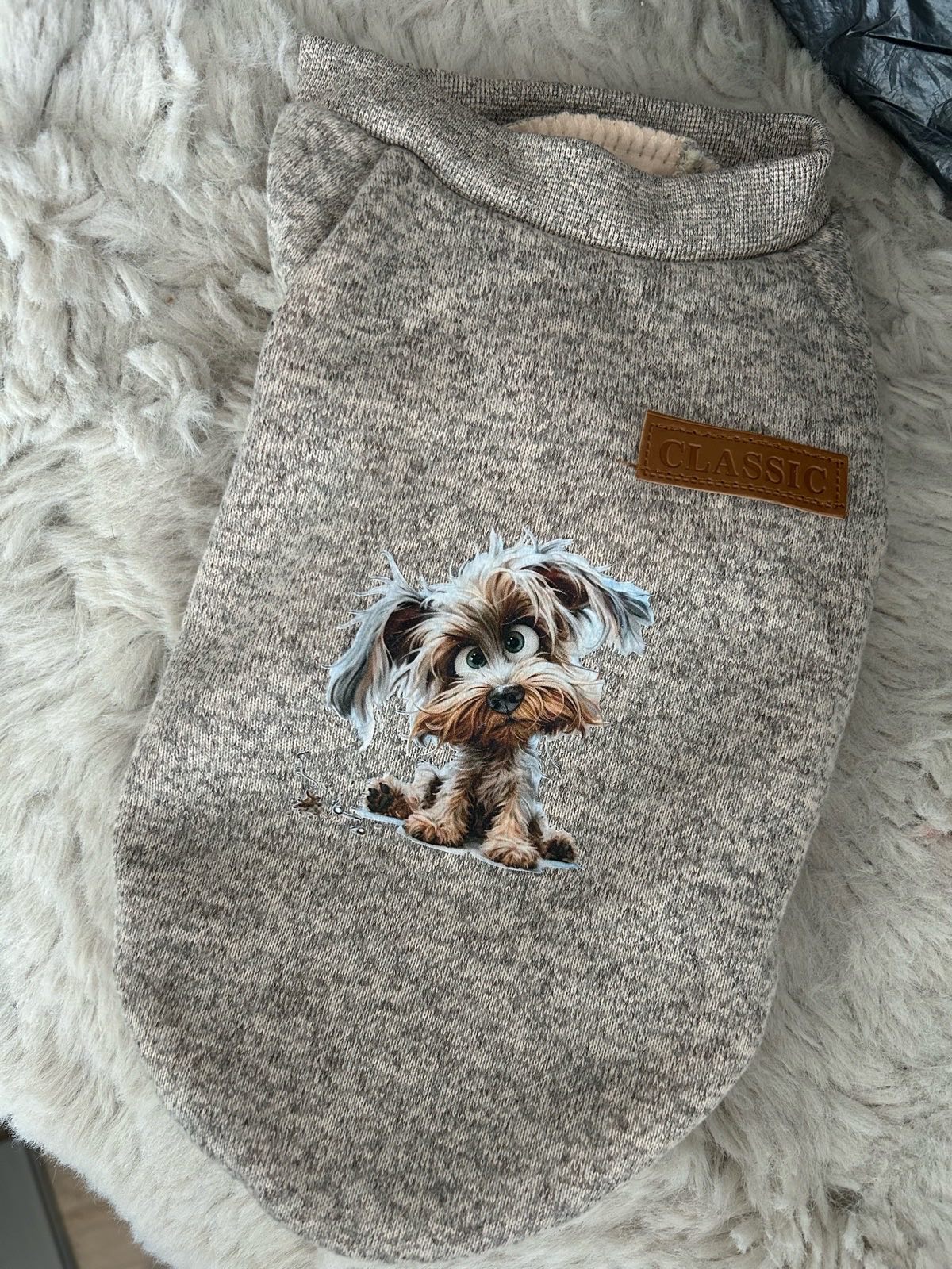 Pet Sweater with Cute Cartoon Dog Motif