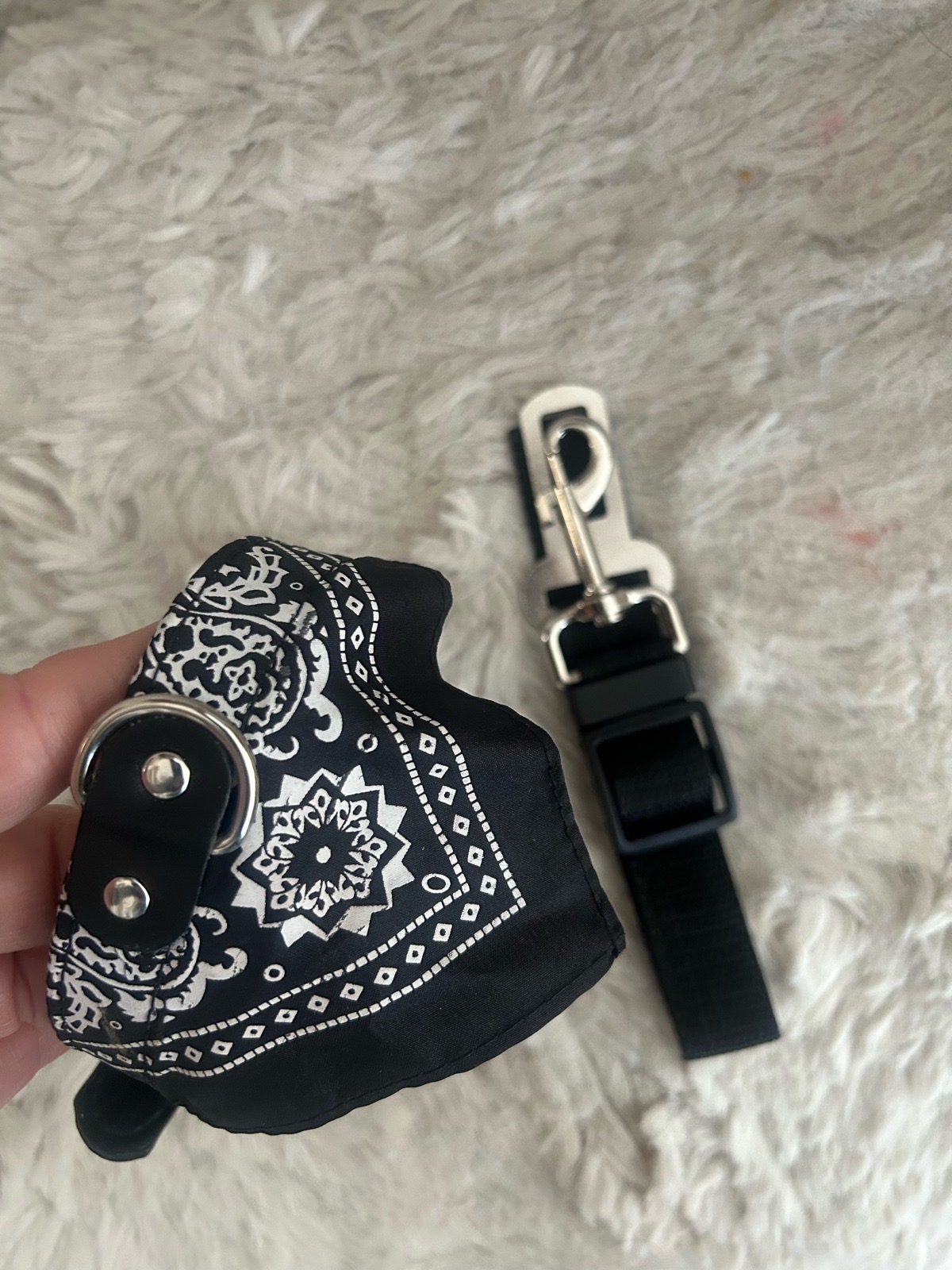 Pet Bandana Collar and Universal Car Safety Belt