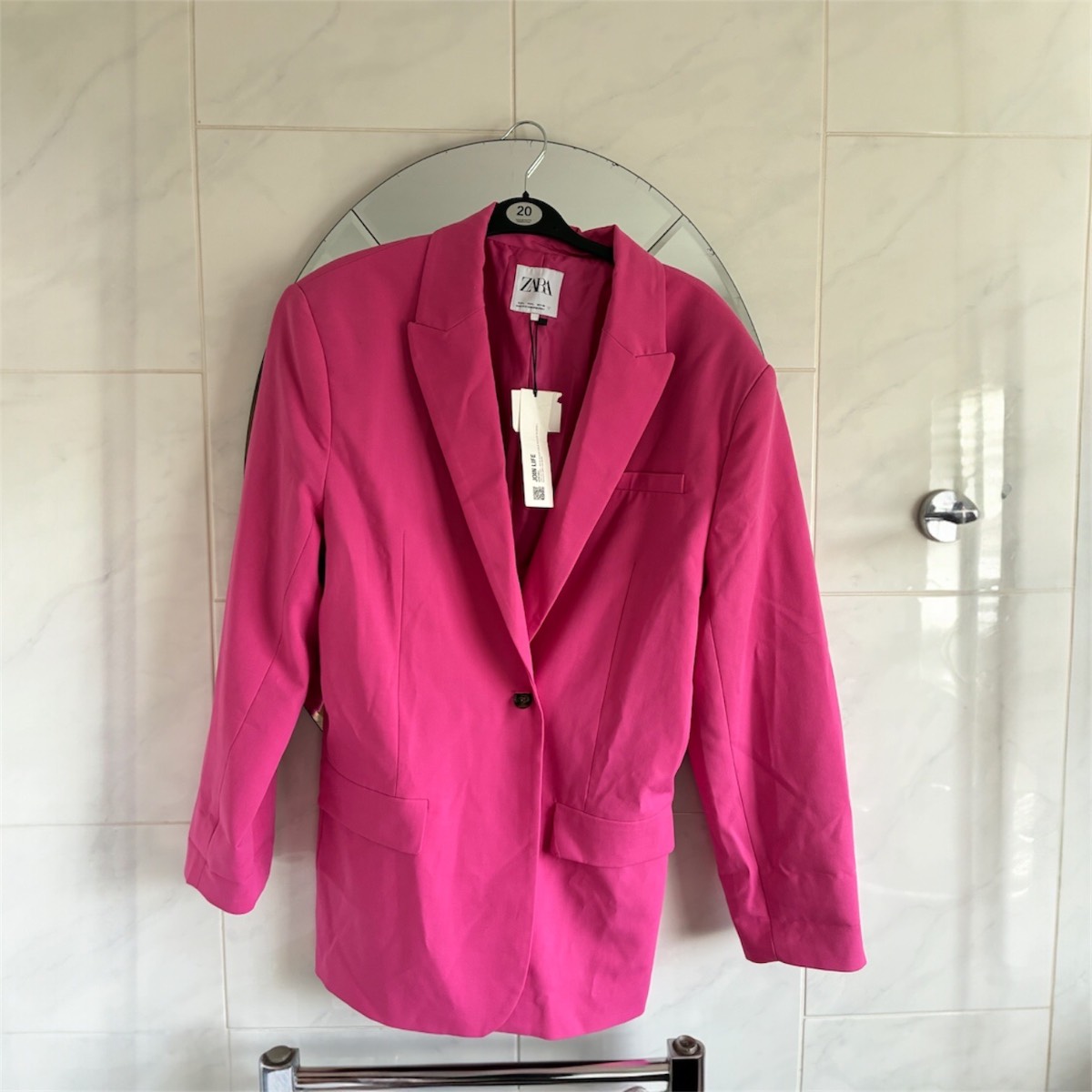 ZARA Vibrant Pink Tailored Blazer L 16-18