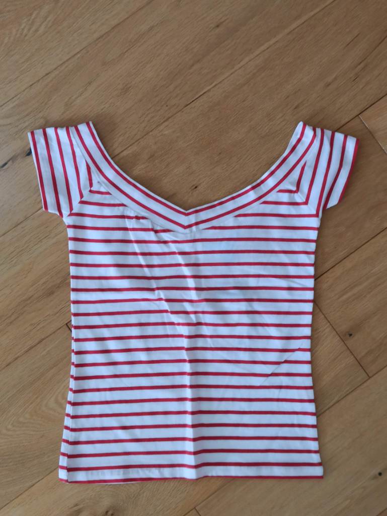 Bnwt Primark Red & White Stripe Top Size 4