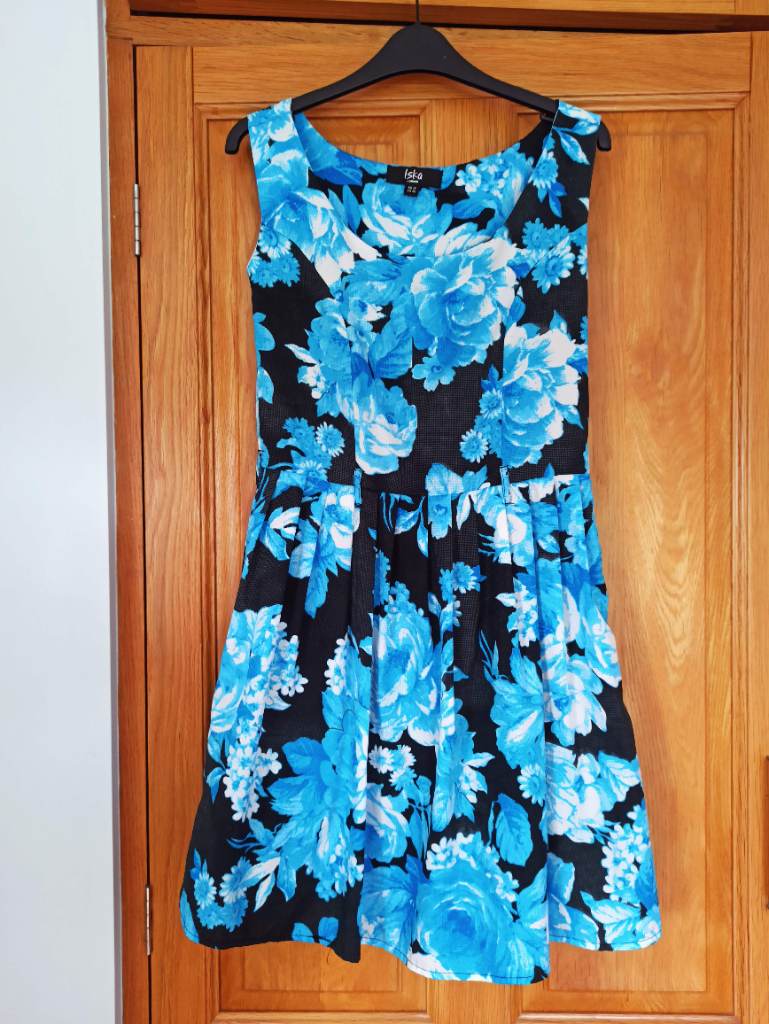 Iska London Blue Floral Dress Size 12