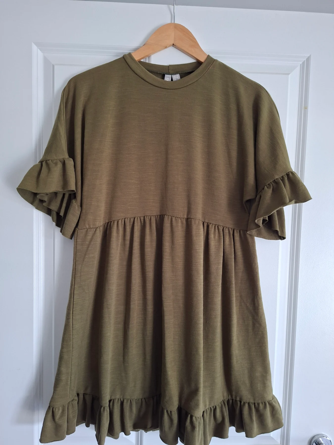 Womens ASOS khaki short sleeve dress size 8