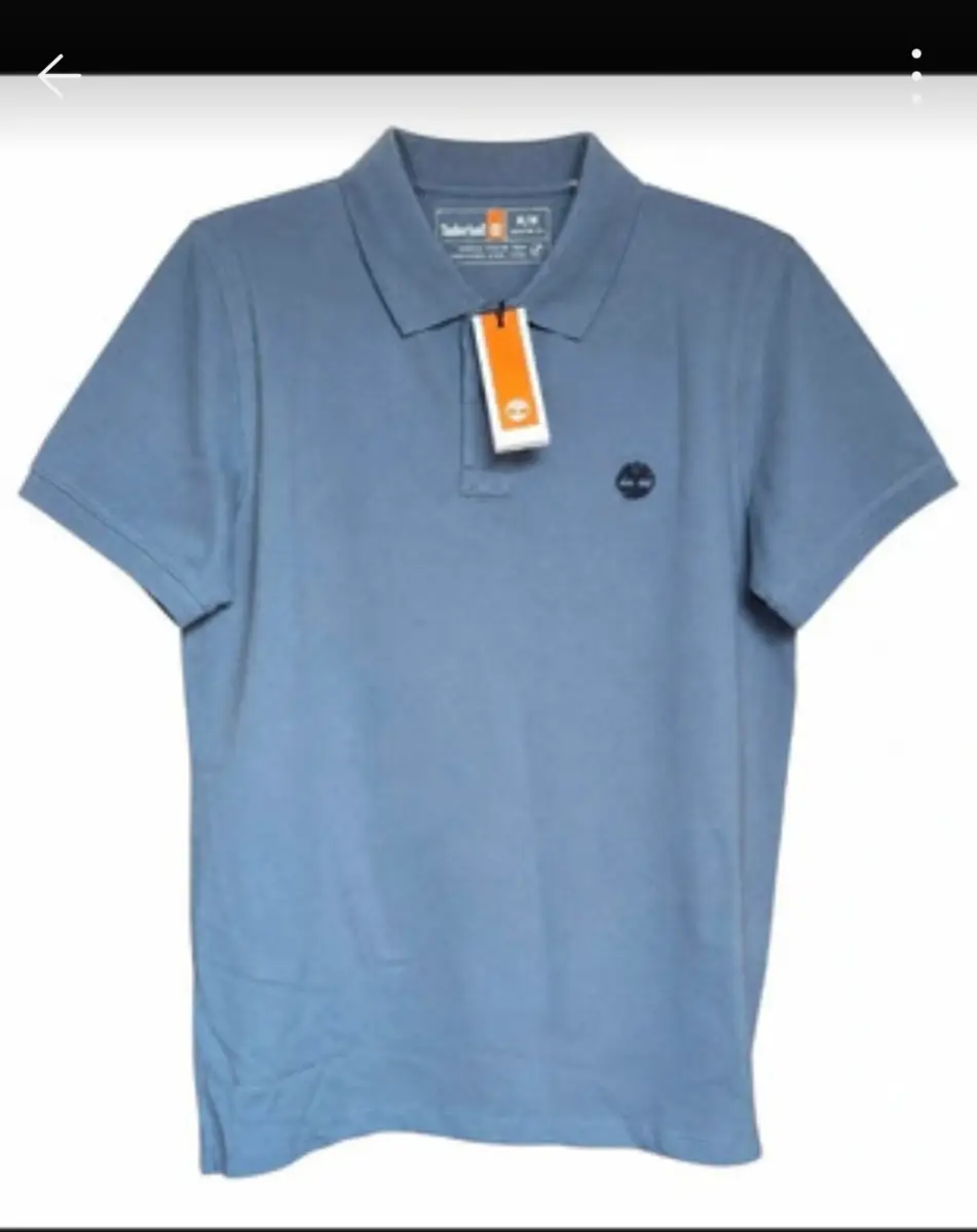 Mens grey/blue Timberland Polo Shirt Size M