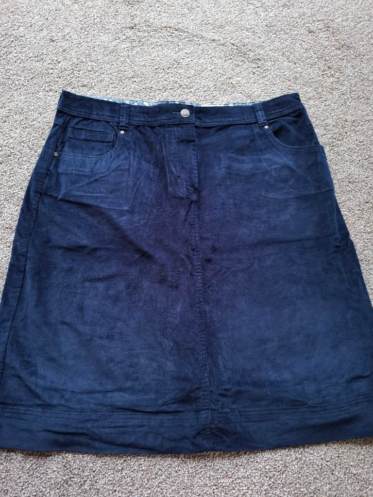 Mantaray blue/navy cord midi skirt, size 16