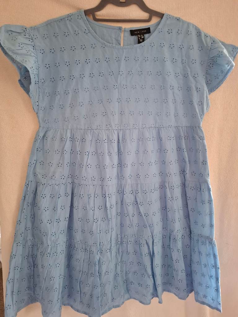 New Look cute blue summer midi dress.Size 10, fully lined, 100% cotton