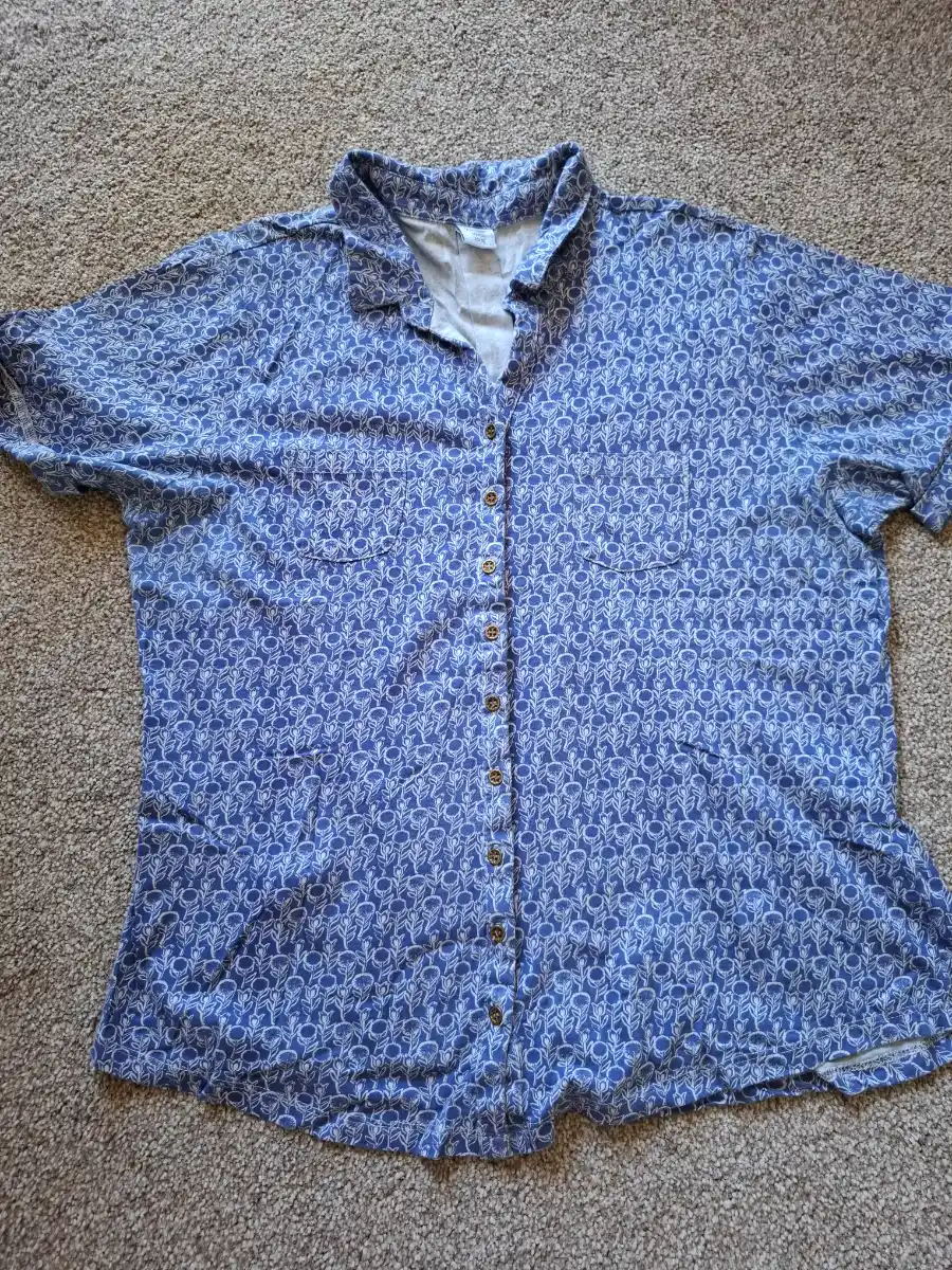 Cotton Traders button up short sleev blouse, 100% cotton, size 14/16