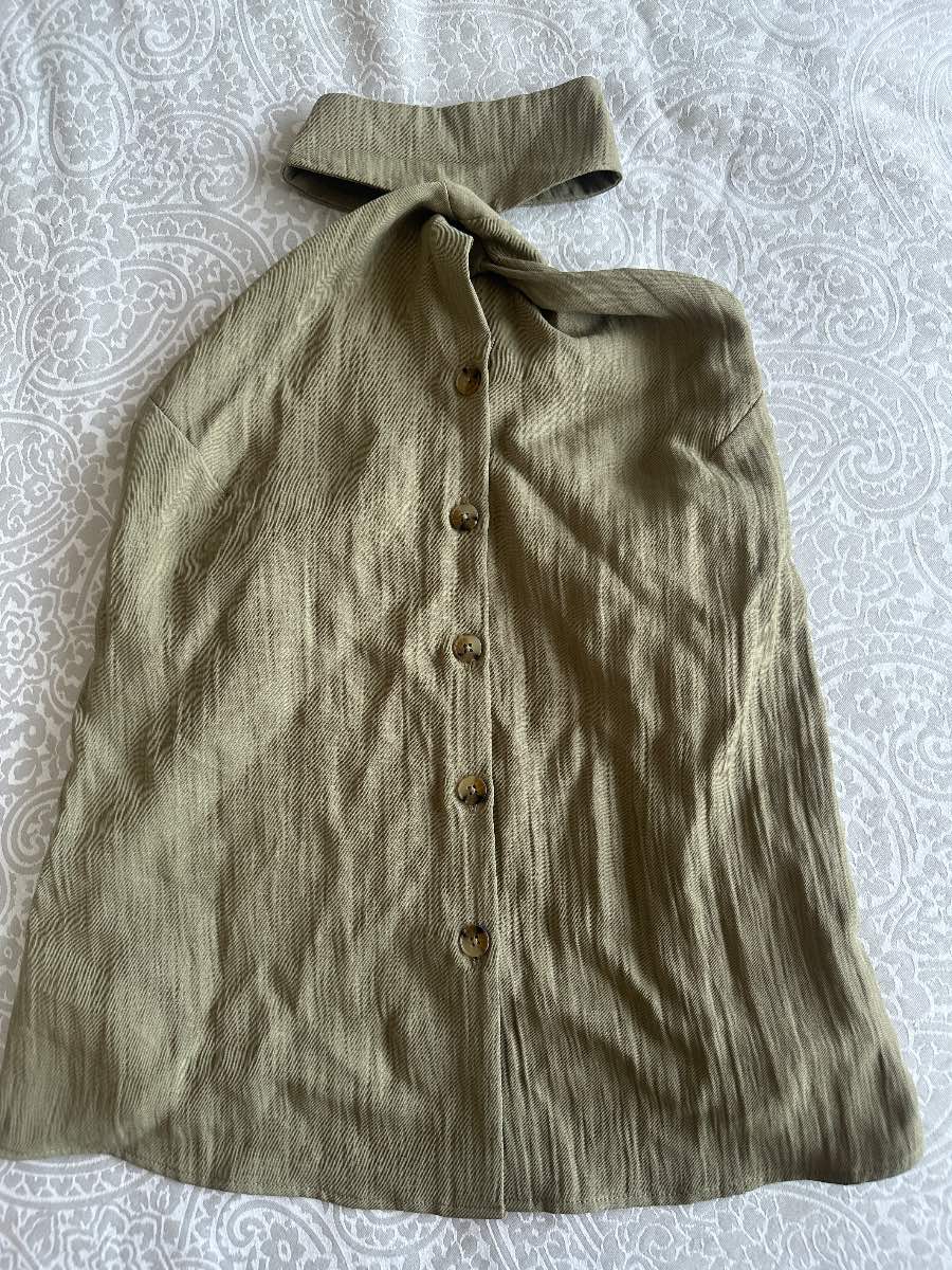 Primark khaki green halterneck top size small brand-new with tags