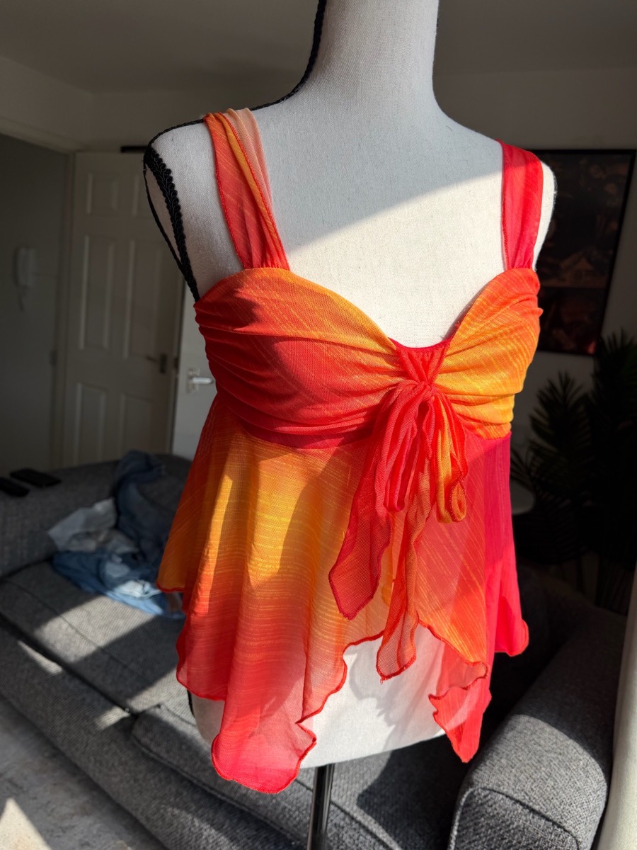 Orange/Red y2k inspired top