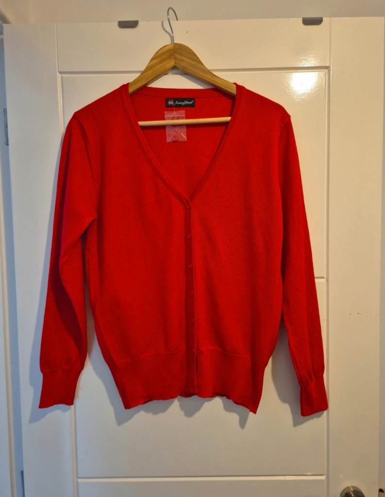 Red Light-weight button up Cardigan size 12- New