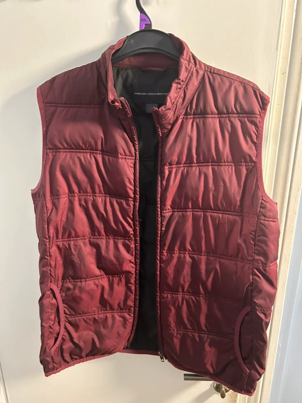 Dark red gilet large for men in good condition French connection gilet