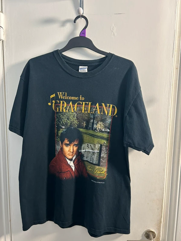 Elvis Presley Graceland black t shirt men’s Large