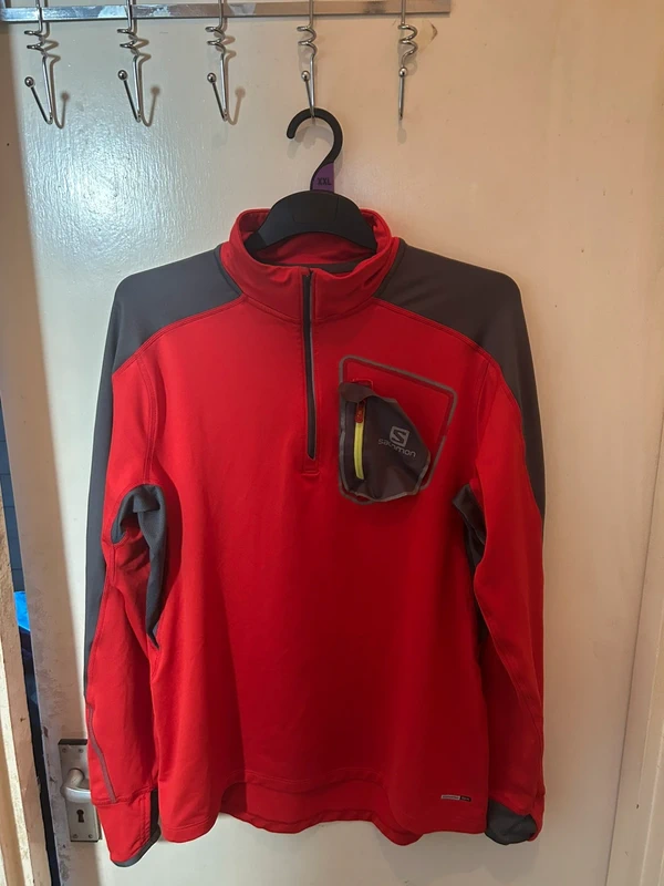 Salomon fleece red mens in good condition large