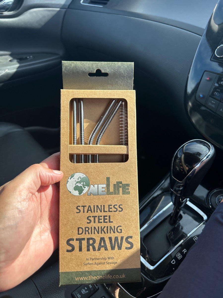 Stainless steel straws x2