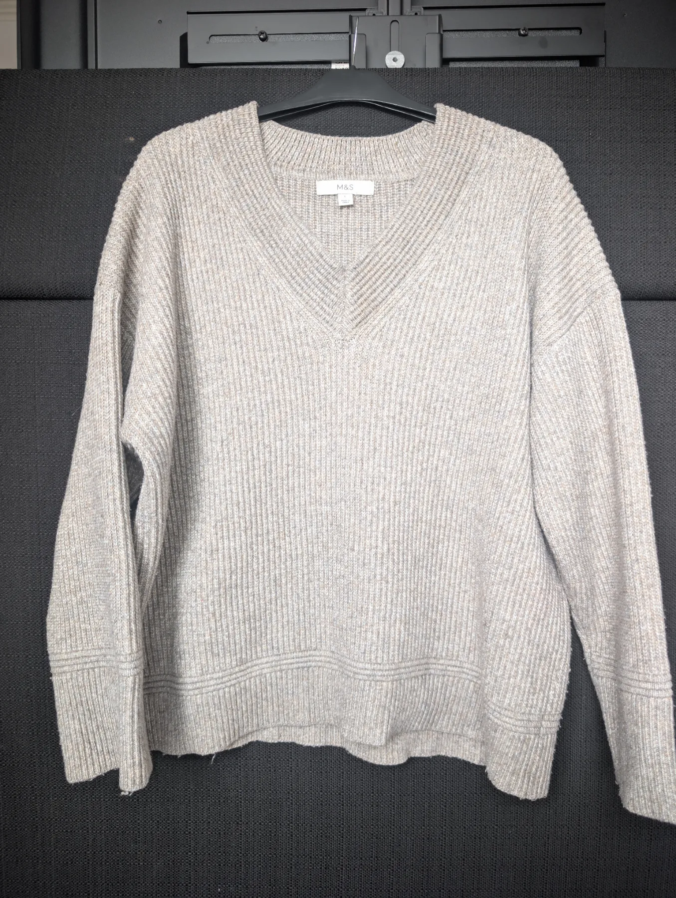 Marks and Spencer mocha v neck jumper