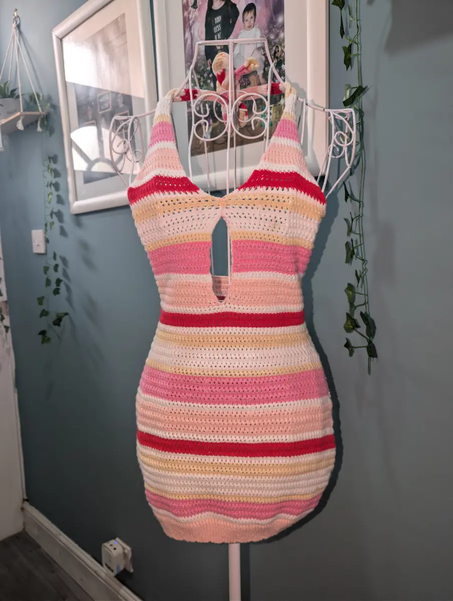 Crochet halter neck dress/coverup