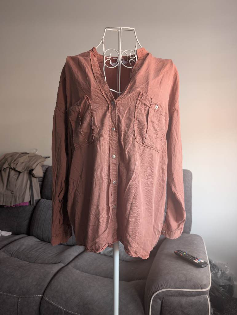 Zara v neck button down shirt