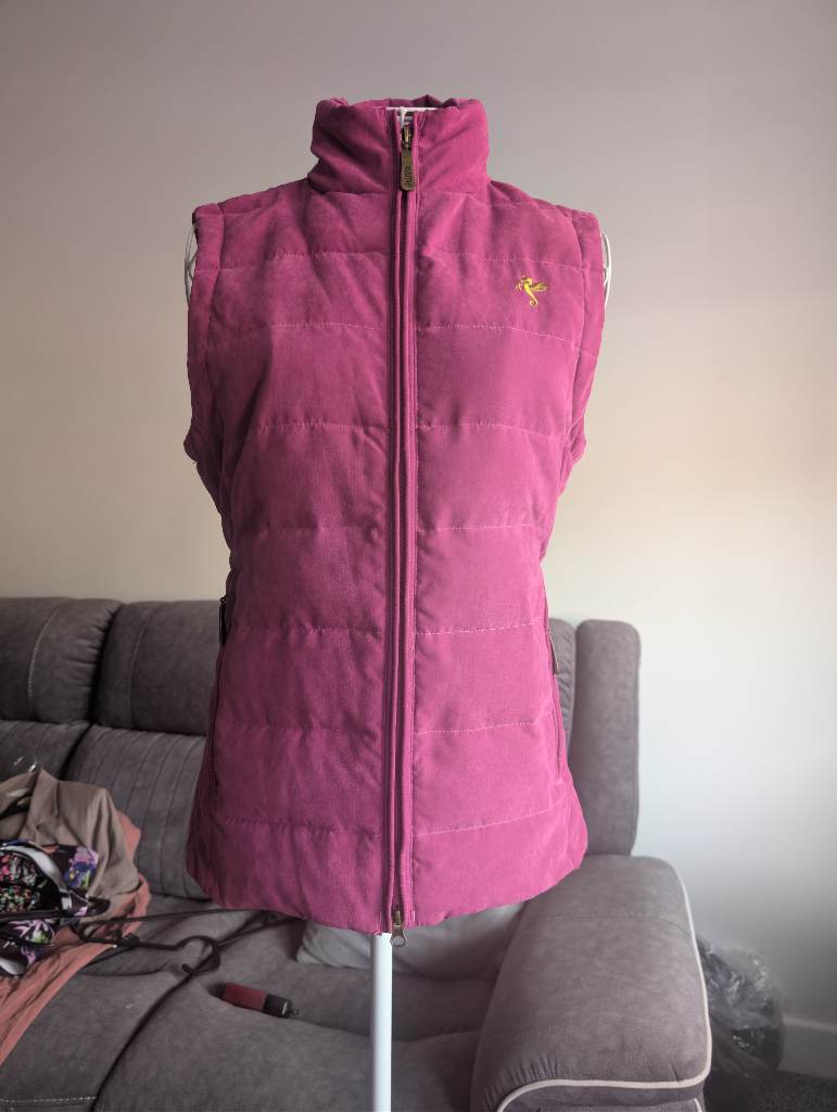 Puffa Y2k Suede Fareham gilet pink  womens