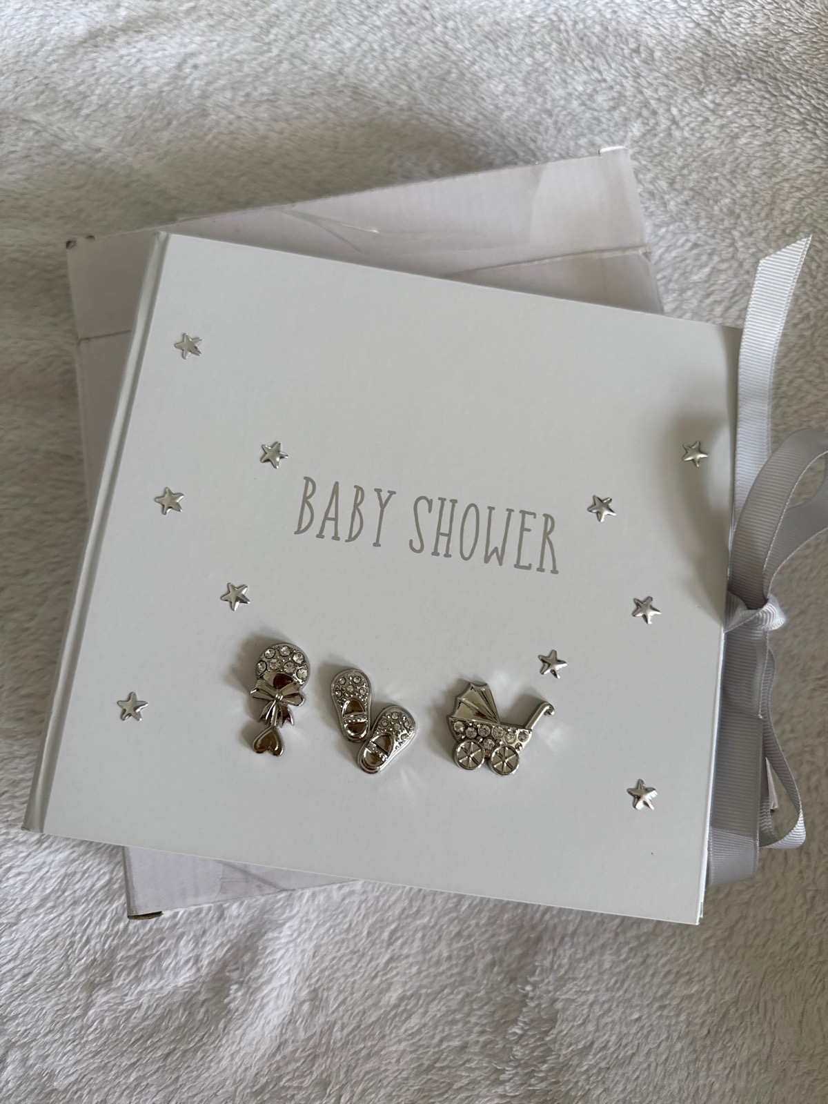 Baby Shower Photo Album - silver grey colour