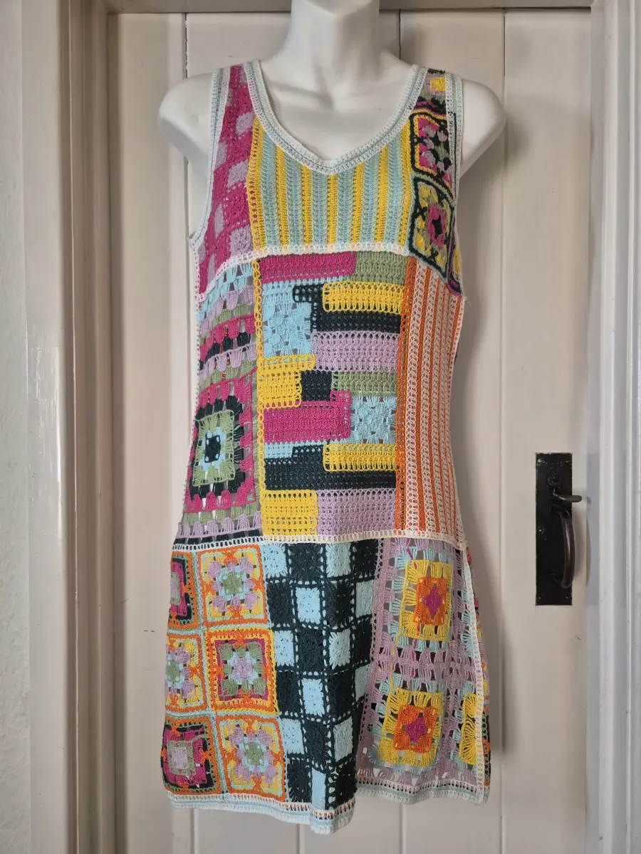 Angeleye boho festival patchwork Crochet Dress one size