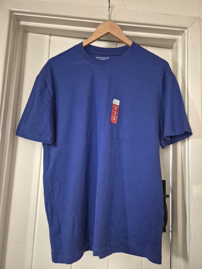 BNWT Primark mens relaxed fit blue short sleeve tshirt size small