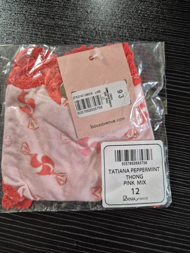 BNWT Boux Avenue pink mix thong UK size 12