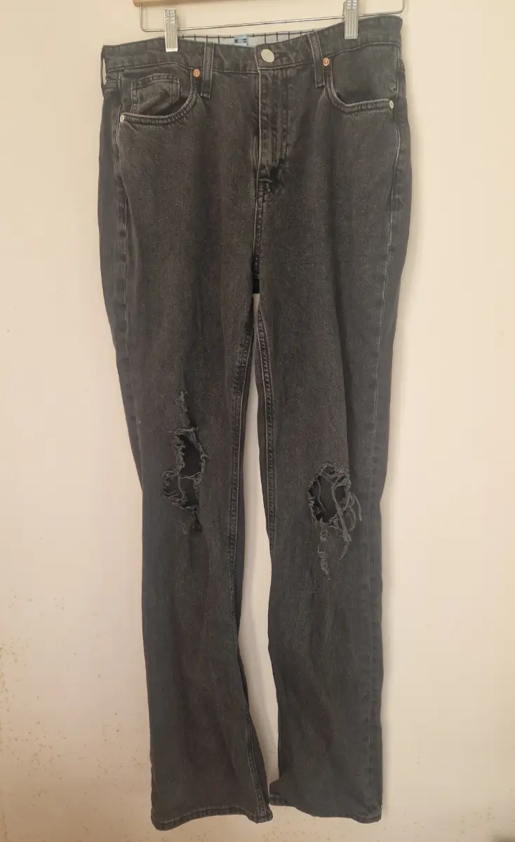 River island stove pipe stright leg ripped jeans uk12