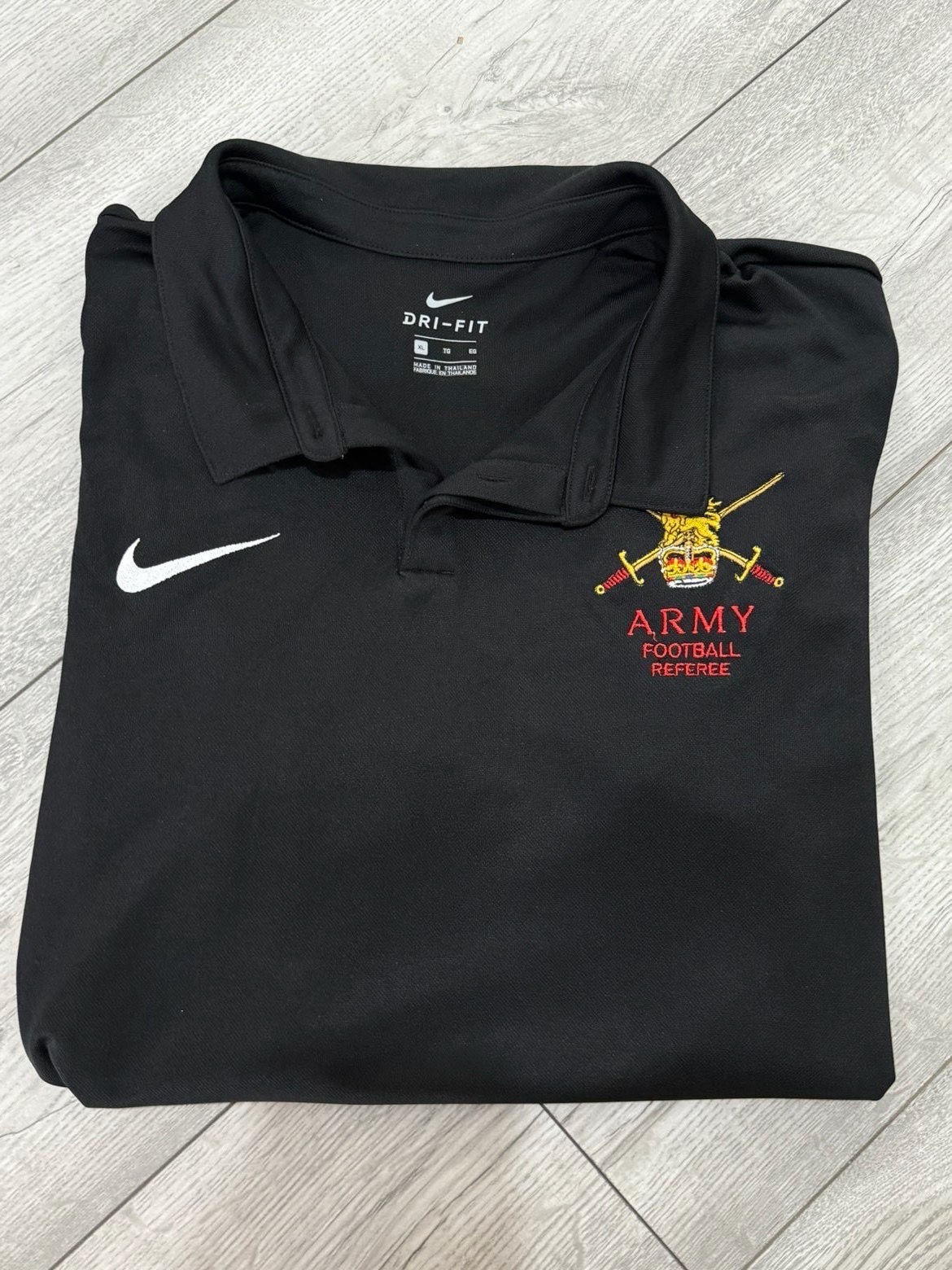 NIKE ARMY FOOTBALL REFEREE POLO – XL – DRI-FIT