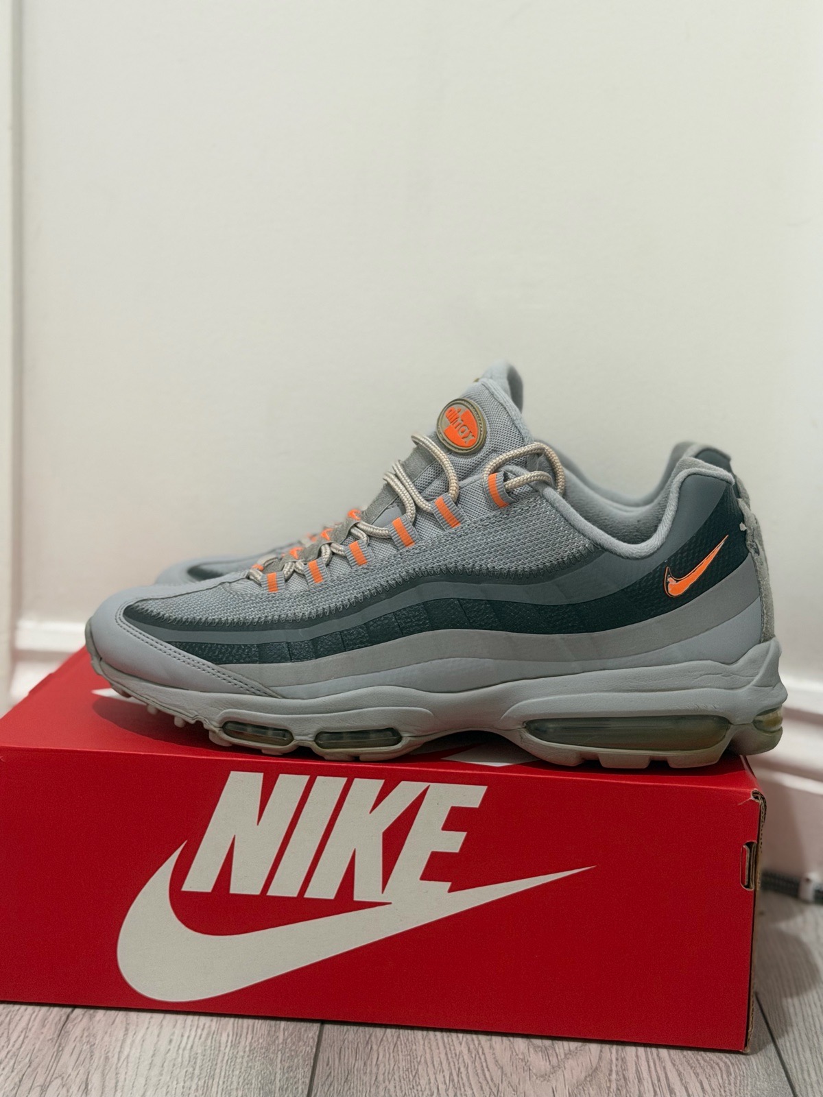 Nike Air Max 95 Ultra Grey Orange CQ4025-002 Men's UK 10