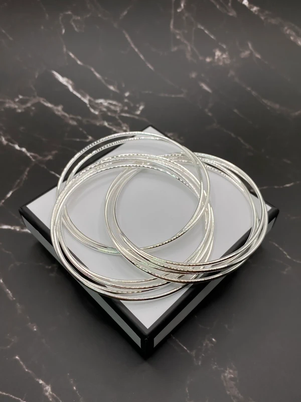 10 Russian‑style bangles 925 sterling silver bangles,