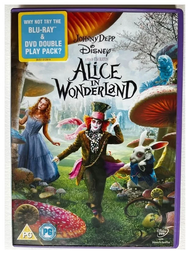Alice in Wonderland Disney DVD Johnny Depp Tim Burton Fantasy Film