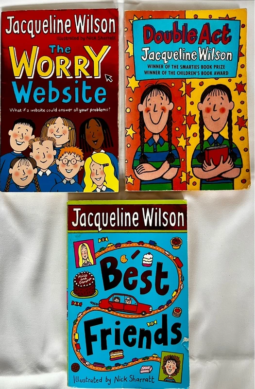 Jacqueline Wilson 3 Paperback Book Bundle: Best Friends, Worry Website, Double Act