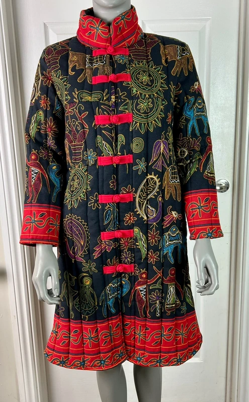 Qian Baiyi Quilted Folk Art Coat – New Unworn – Fits UK 10–14