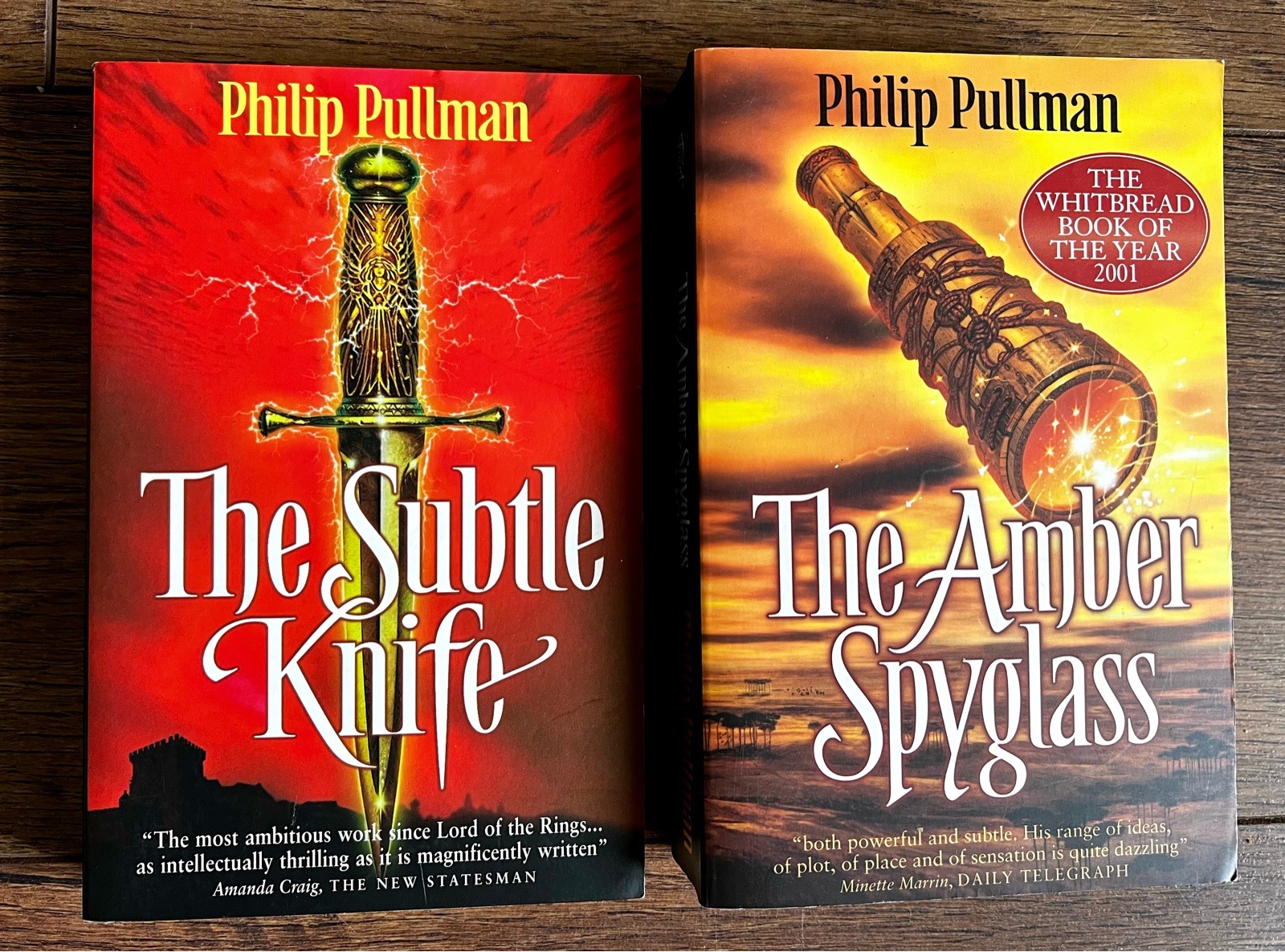Philip Pullman His Dark Materials Books x2 – The Subtle Knife & Amber Spyglass