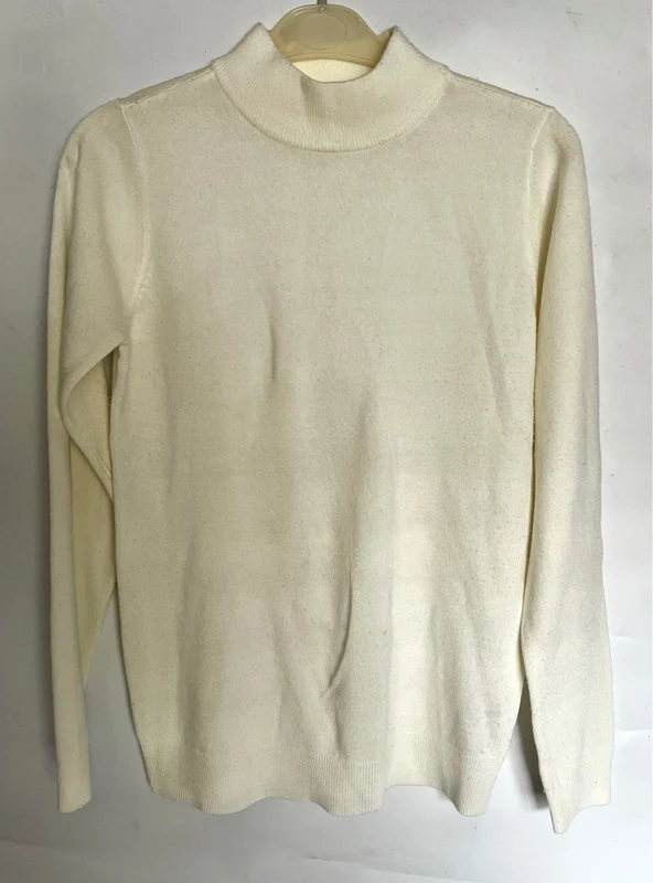 White Acrylic Mock Neck Long Sleeve Jumper Size 8