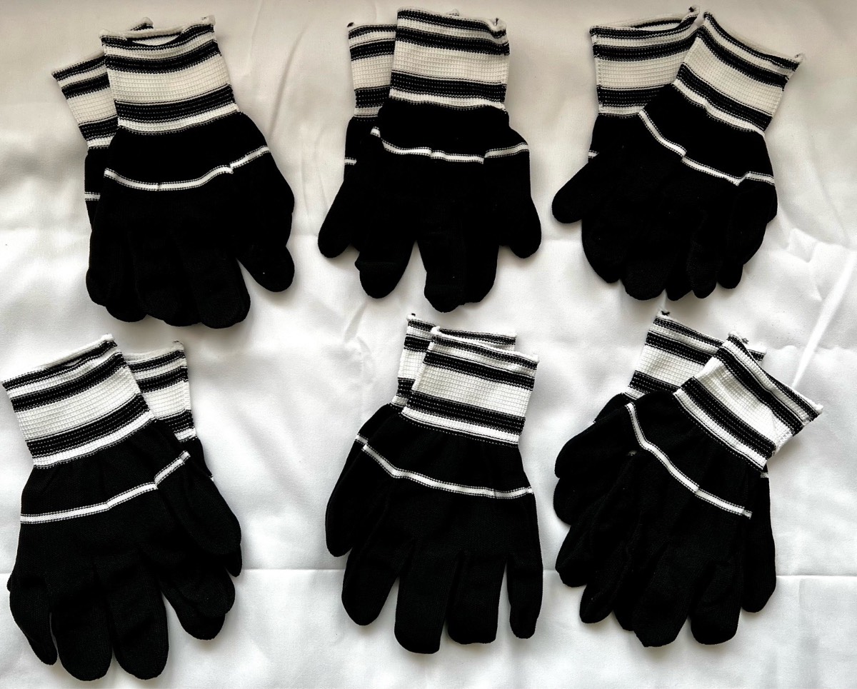 6 Pairs Stretchy Nylon Work & Gardening Gloves Lightweight Breathable Unisex NEW