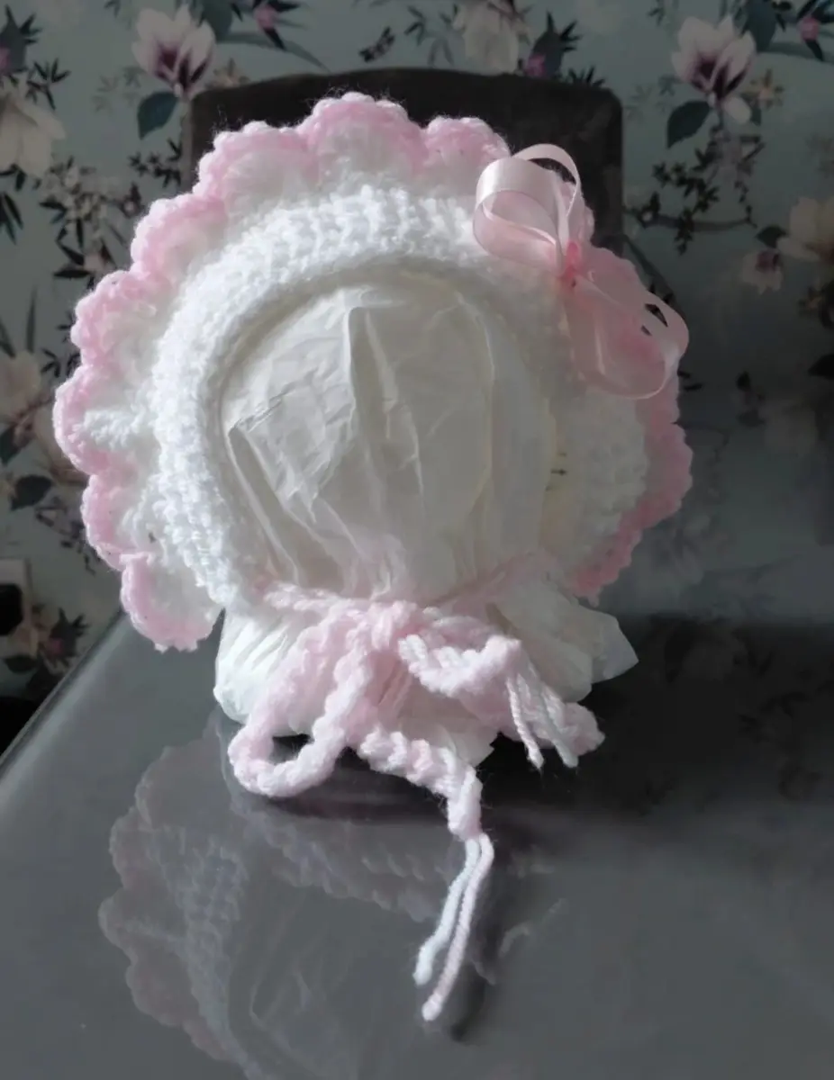 Handmade baby girls bonnet