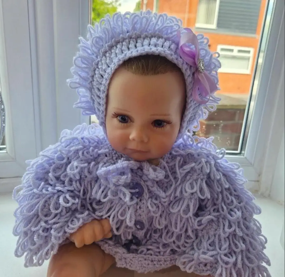 Handmade crochet loopy girls set with bows