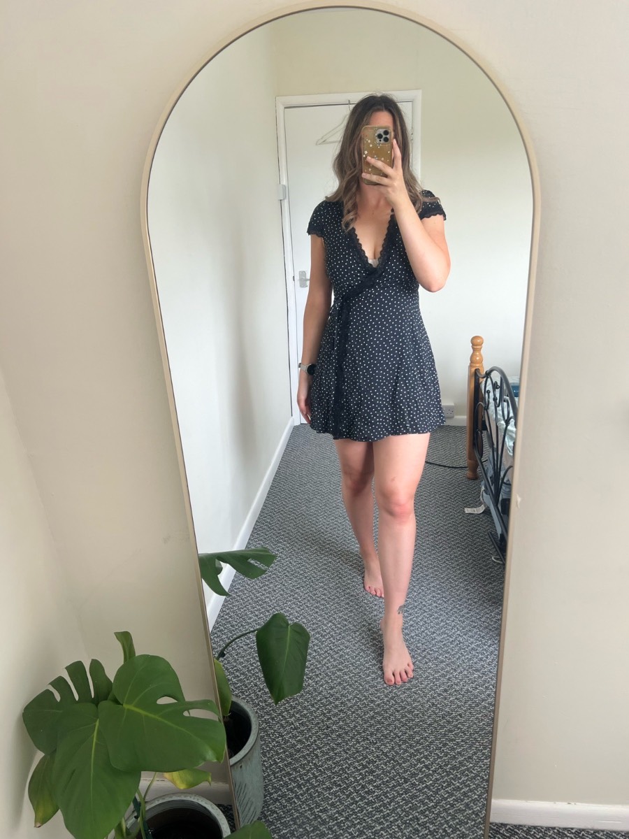 Nobody’s Child Black Polka Dot Mini Dress Uk 10 BNWT