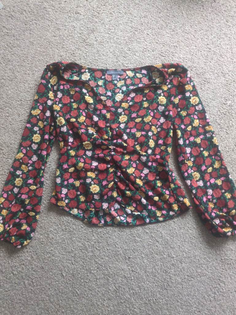 Floral summer top - peplum womens blouse