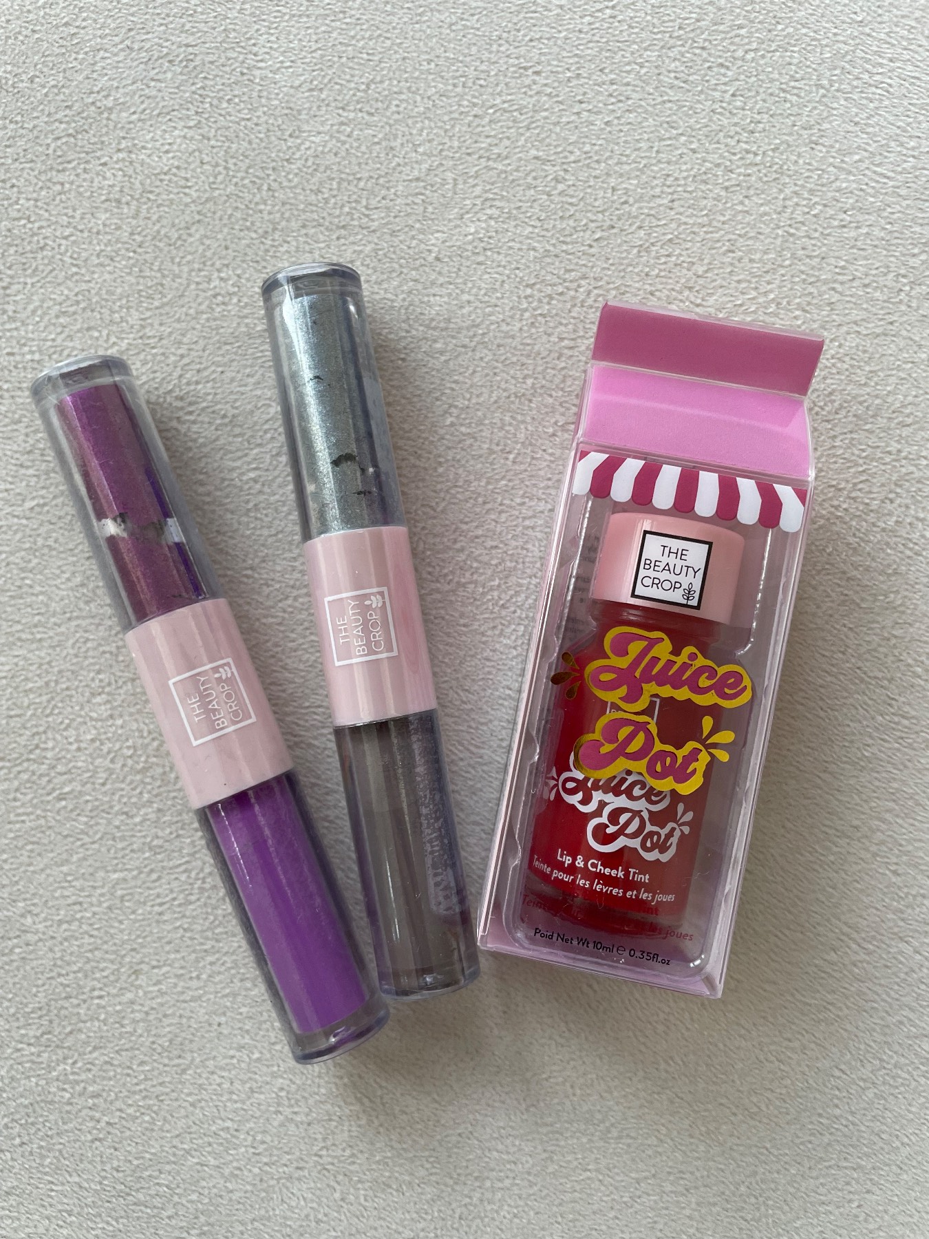 The Beauty Crop Makeup Bundle Juice Pot Lip & Cheek Tint 2 Liquid Eyeshadow Duos New