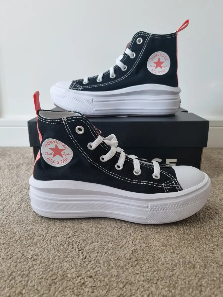 Converse Chuck Taylor Lift Platform Hi Top Trainers Kids UK 12 EU 30 Black