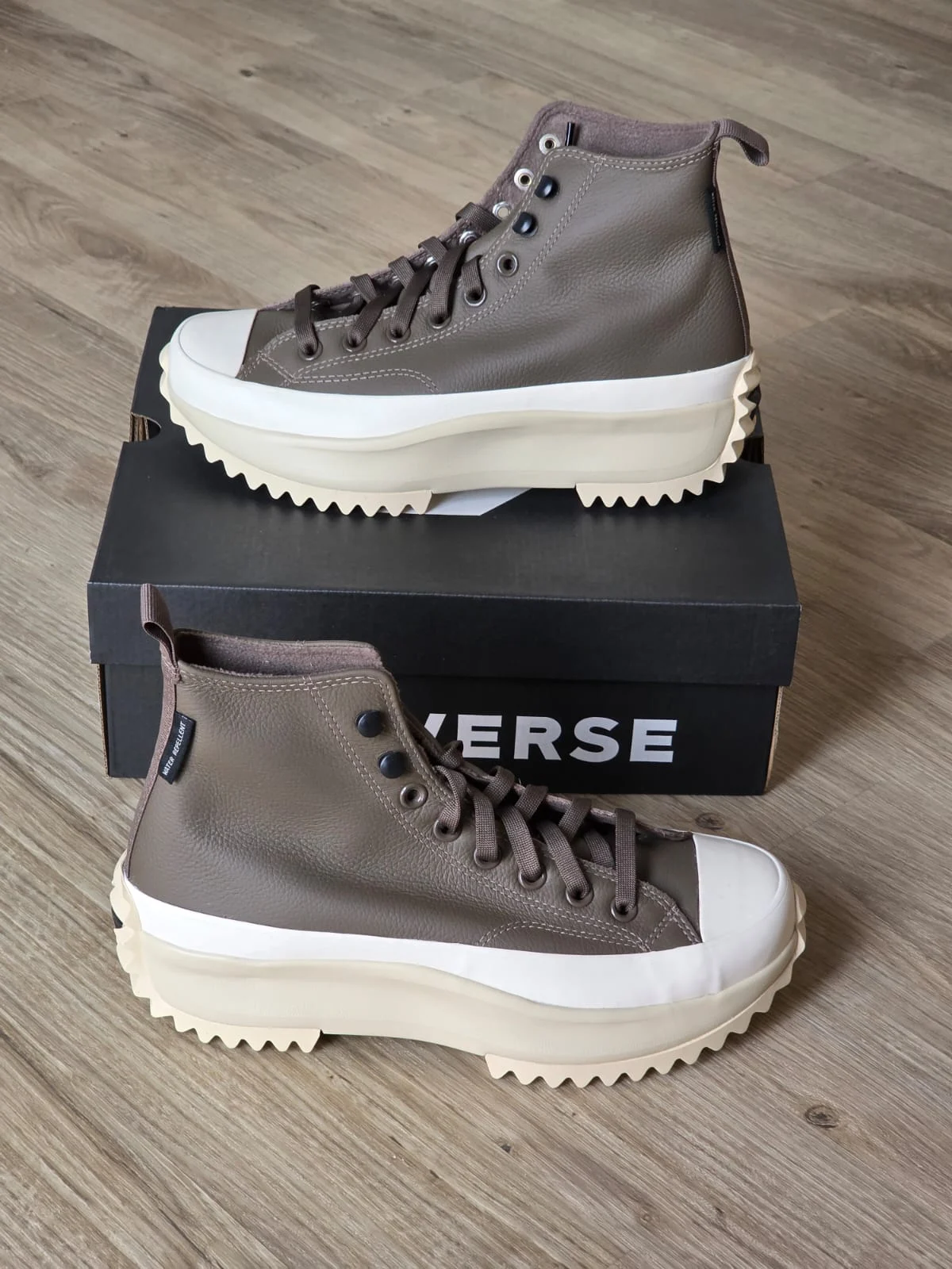 Converse Run Star Hike Hi Leather Platform Truffle Brown Unisex Trainers UK 7 EU 41