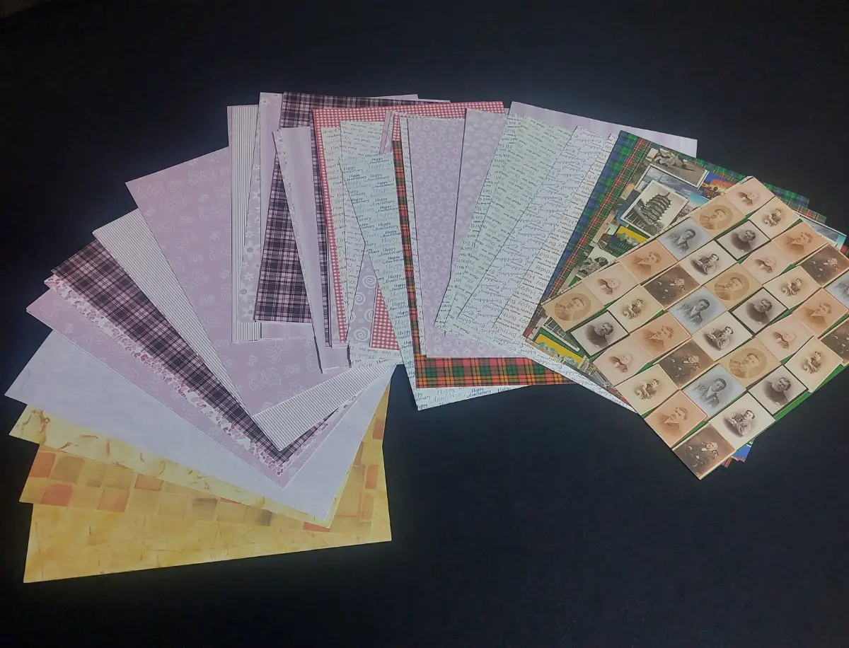 Vintage Scrapbooking A4  Paper Pad Bundle– Floral, Plaid, Vintage Portraits & Patterned Craft Papers
