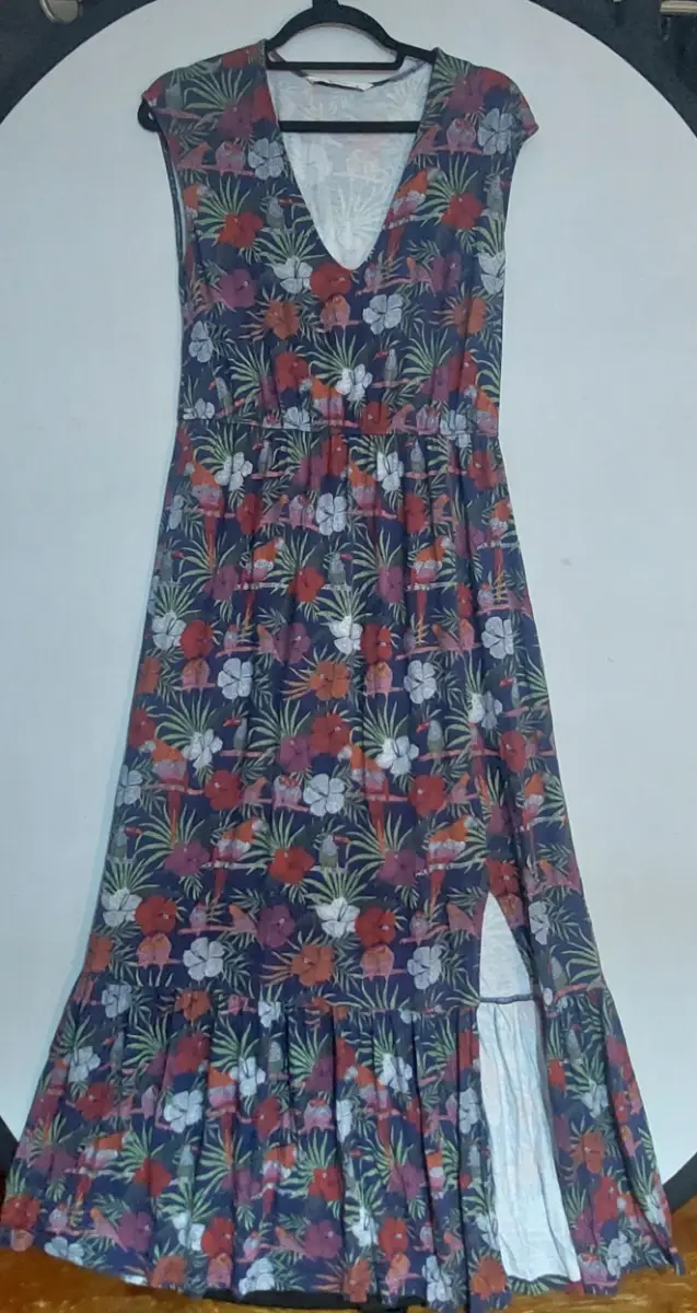 TU Woman summer Floral Maxi Dress Navy Multicolour Sleeveless Size 12