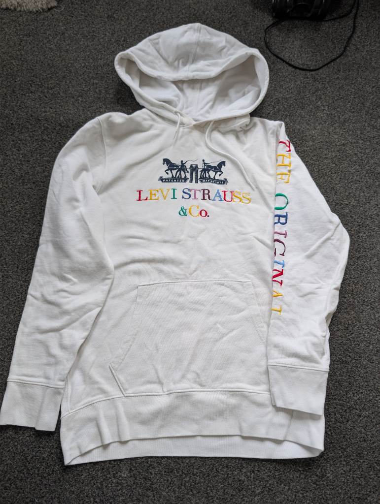 Levi's white embroidered hoodie size small
